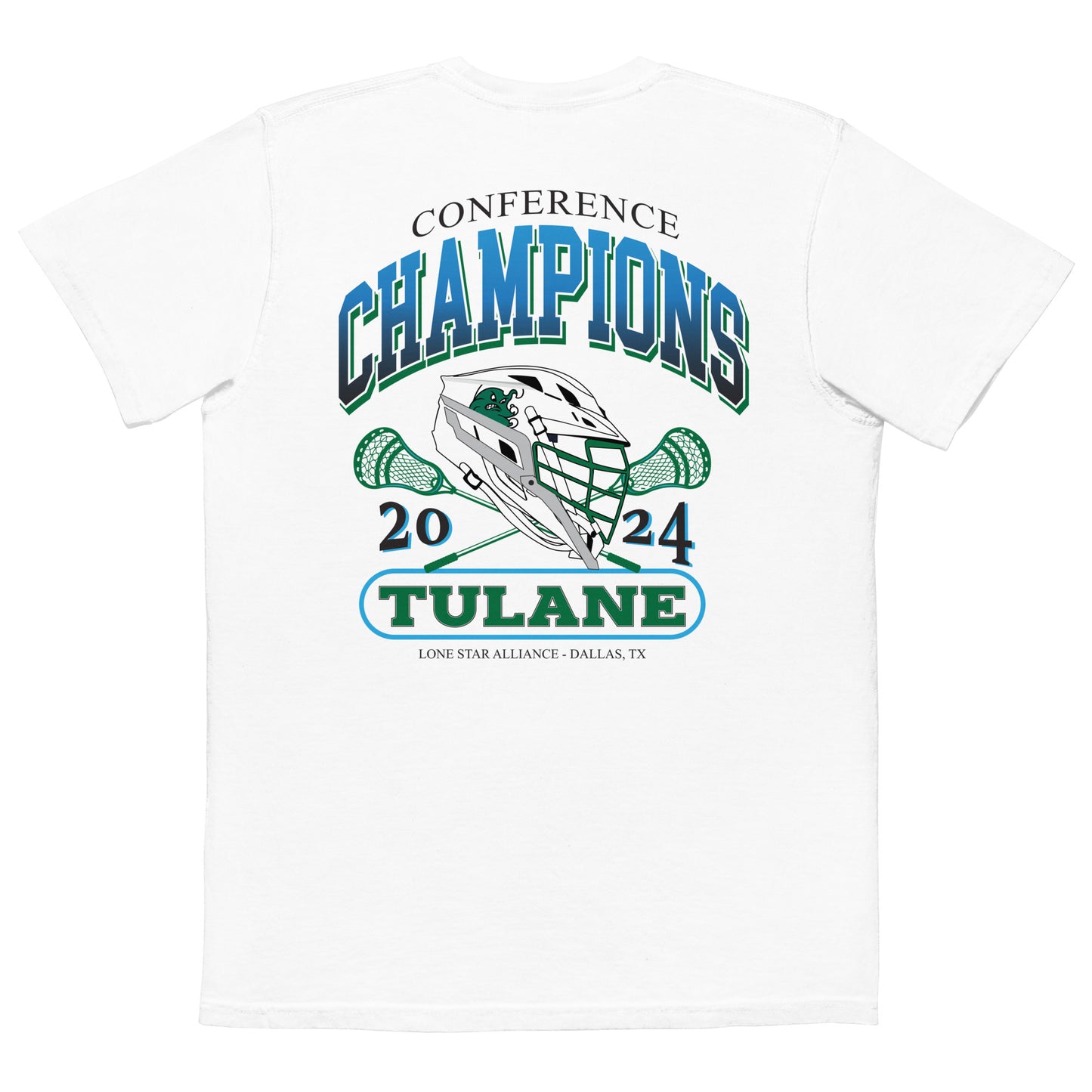 Adult Tulane Lacrosse Comfort Colors Pocket Tee