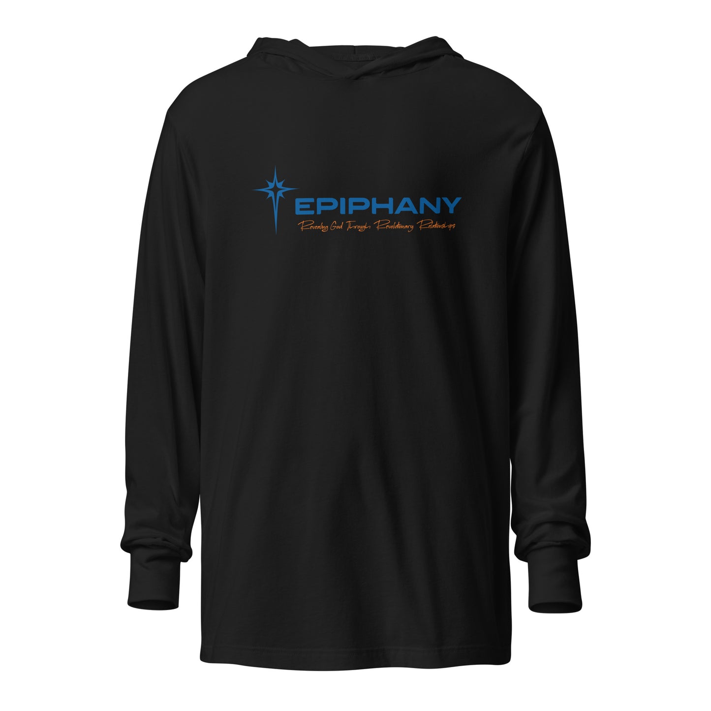 Adult Epiphany Lutheran Church Bella + Canvas Hooded Long Sleeve Tee