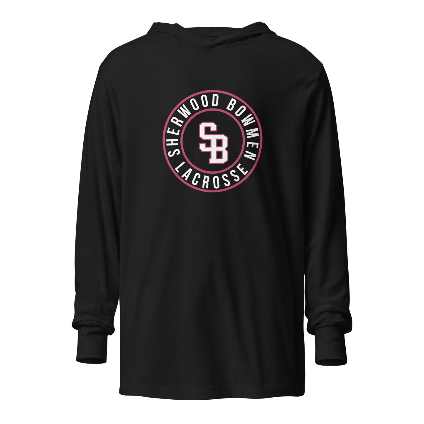 Adult Sherwood High School Lacrosse Bella + Canvas Hooded Long Sleeve Tee