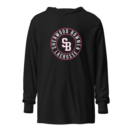 Adult Sherwood High School Lacrosse Bella + Canvas Hooded Long Sleeve Tee