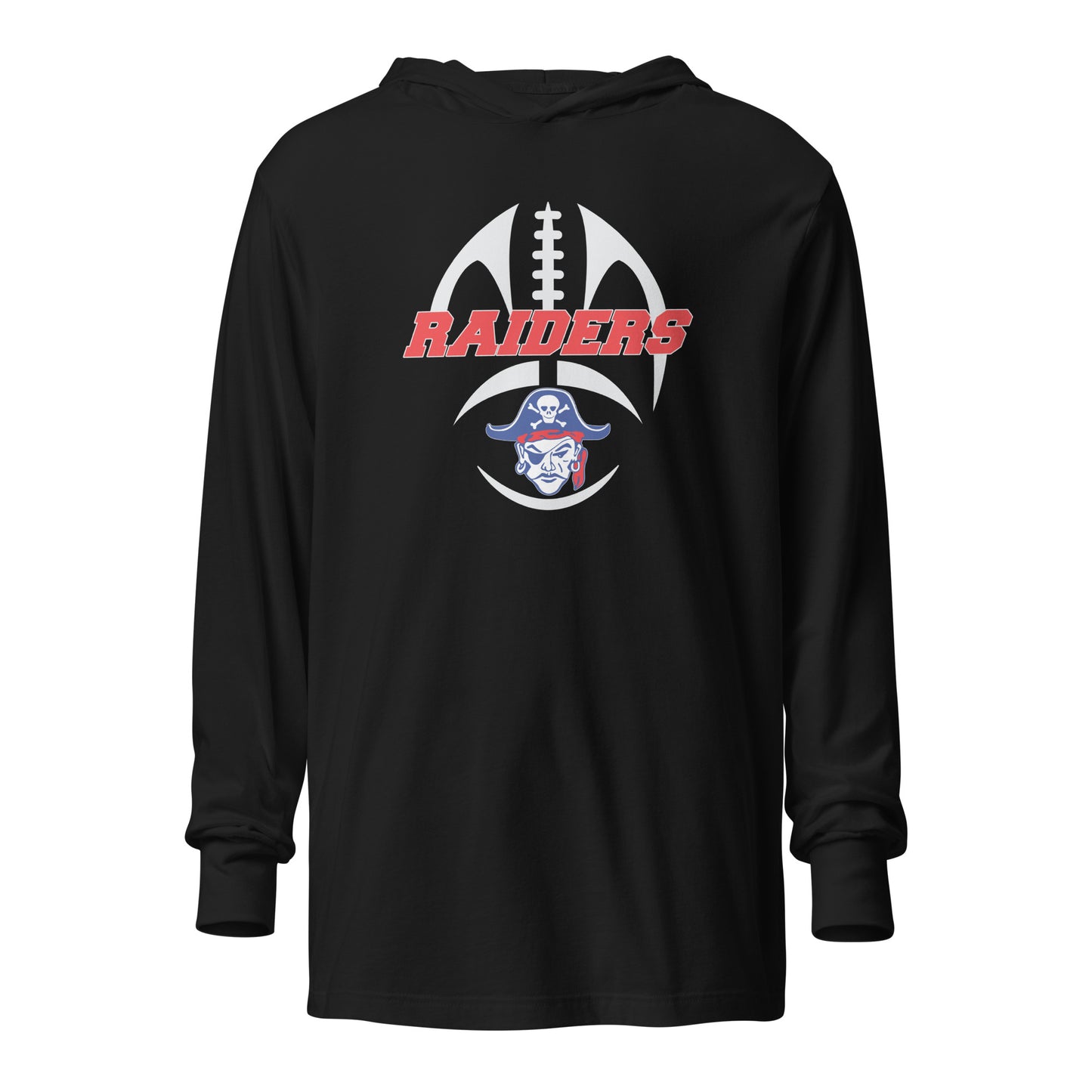 Adult Fairport Youth Football and Cheer Bella + Canvas Hooded Long Sleeve Tee