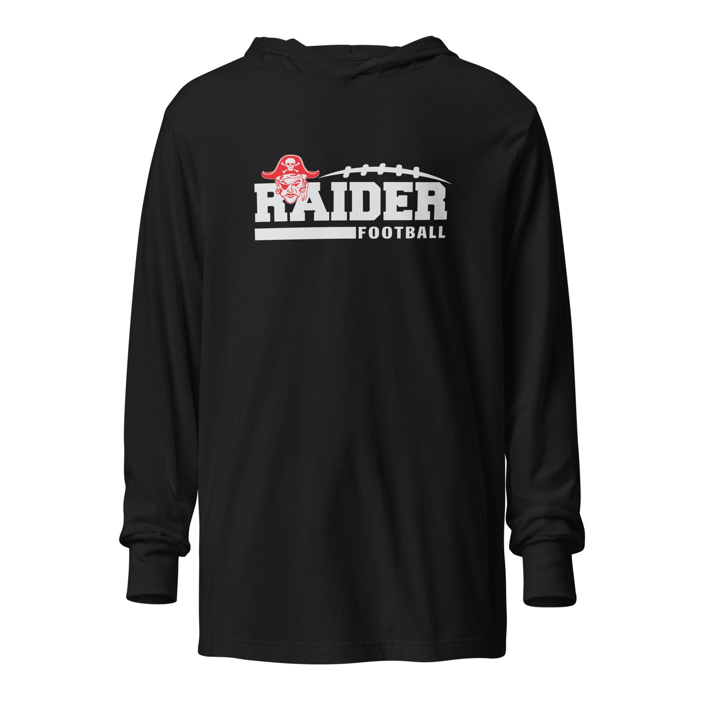 Adult Fairport Youth Football and Cheer Bella + Canvas Hooded Long Sleeve Tee