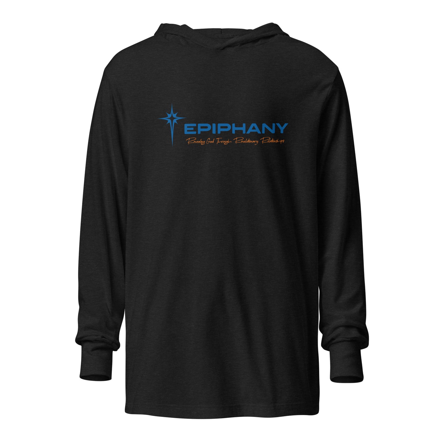 Adult Epiphany Lutheran Church Bella + Canvas Hooded Long Sleeve Tee