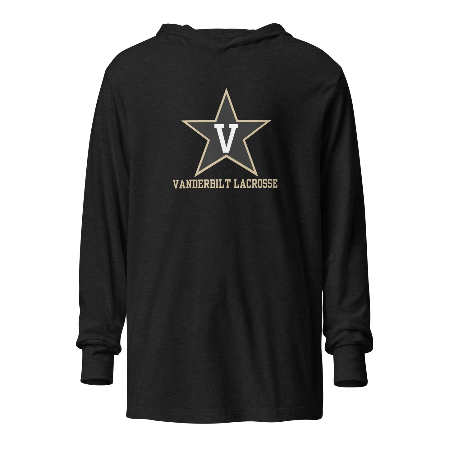 Adult Commodores Lacrosse Bella + Canvas Hooded Long Sleeve Tee