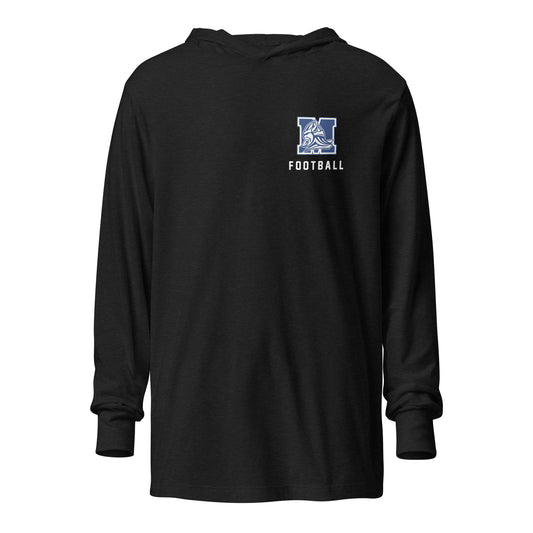 Adult Maclay Football Bella + Canvas Hooded Long Sleeve Tee