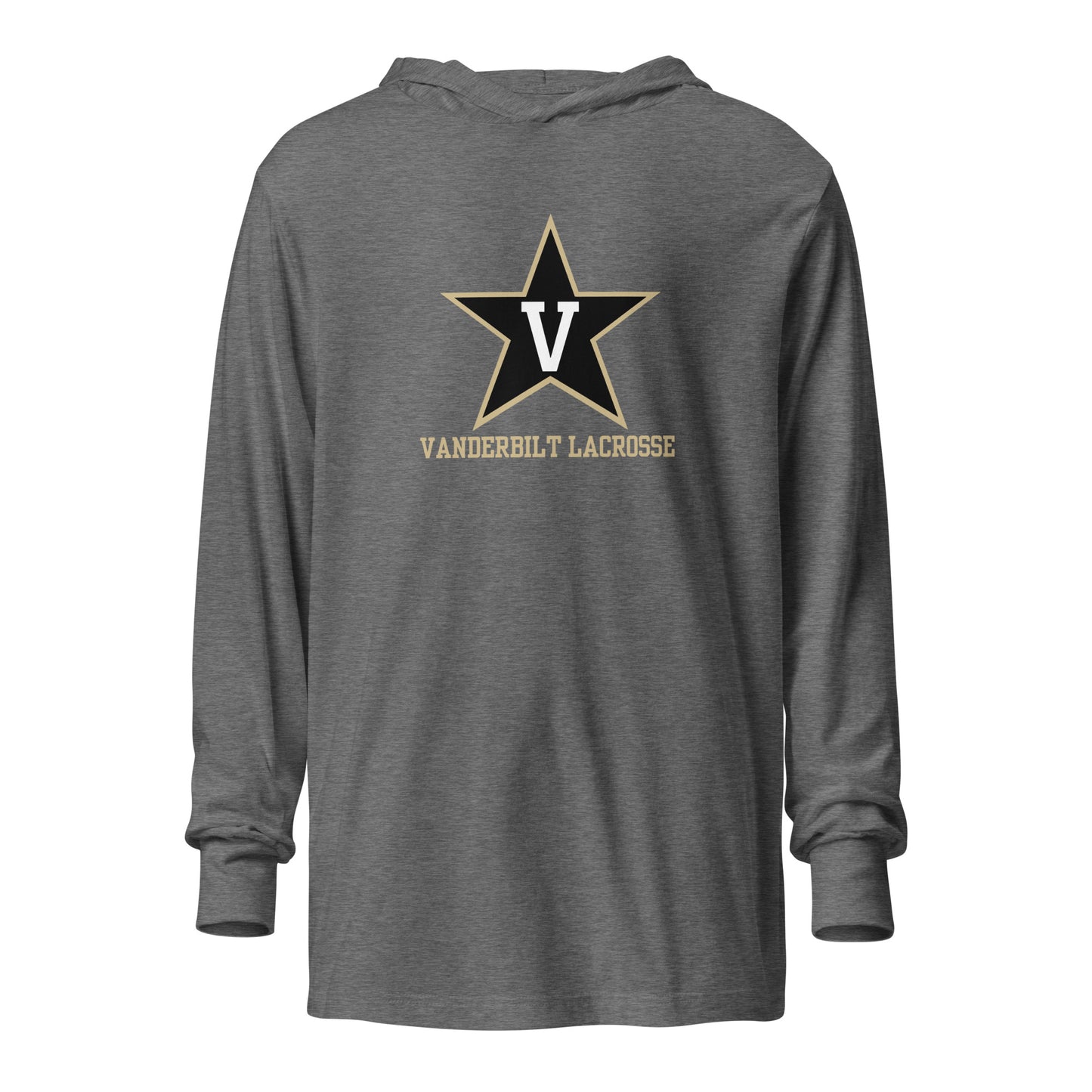 Adult Commodores Lacrosse Bella + Canvas Hooded Long Sleeve Tee