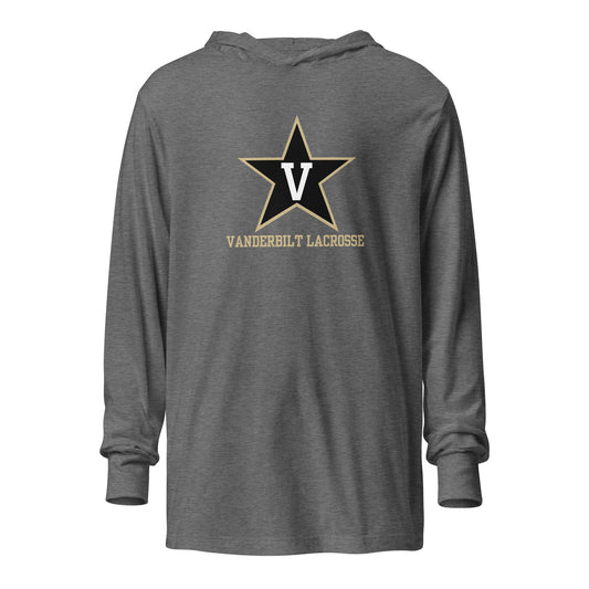 Adult Commodores Lacrosse Bella + Canvas Hooded Long Sleeve Tee