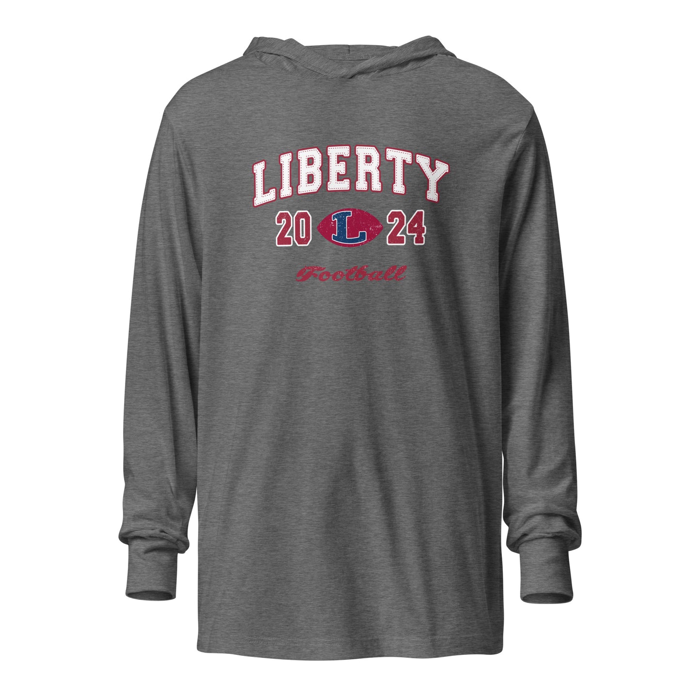 Adult Liberty Football Bella + Canvas Hooded Long Sleeve Tee