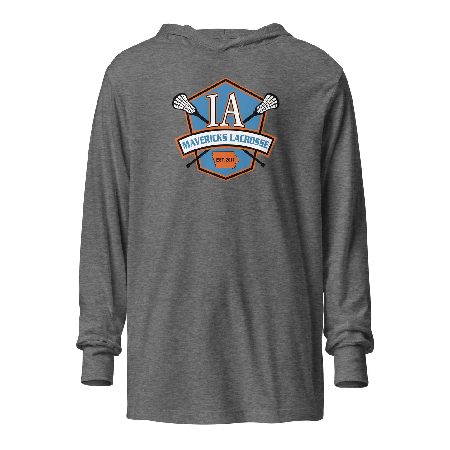 Adult Iowa Mavericks Bella + Canvas Hooded Long Sleeve Tee