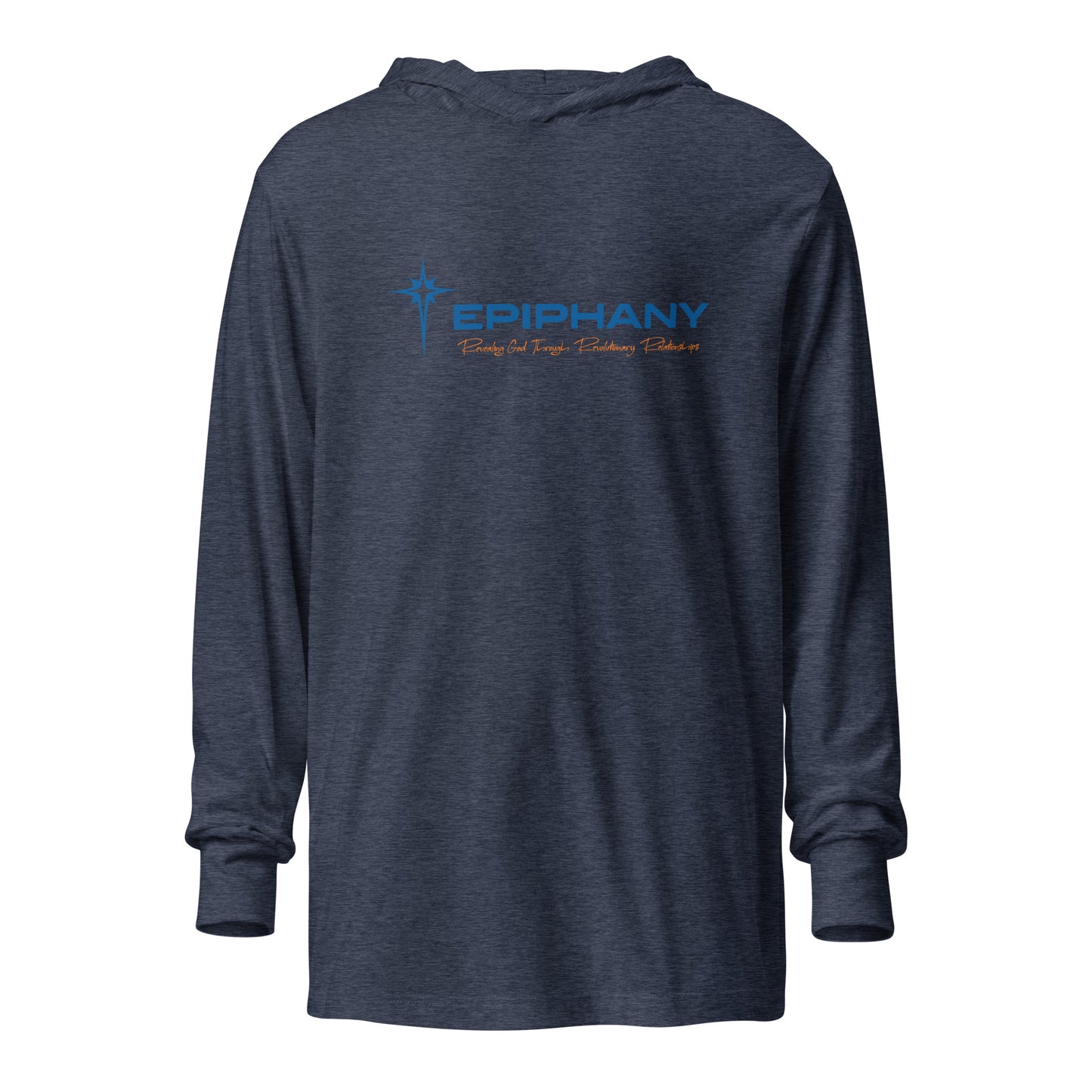 Adult Epiphany Lutheran Church Bella + Canvas Hooded Long Sleeve Tee