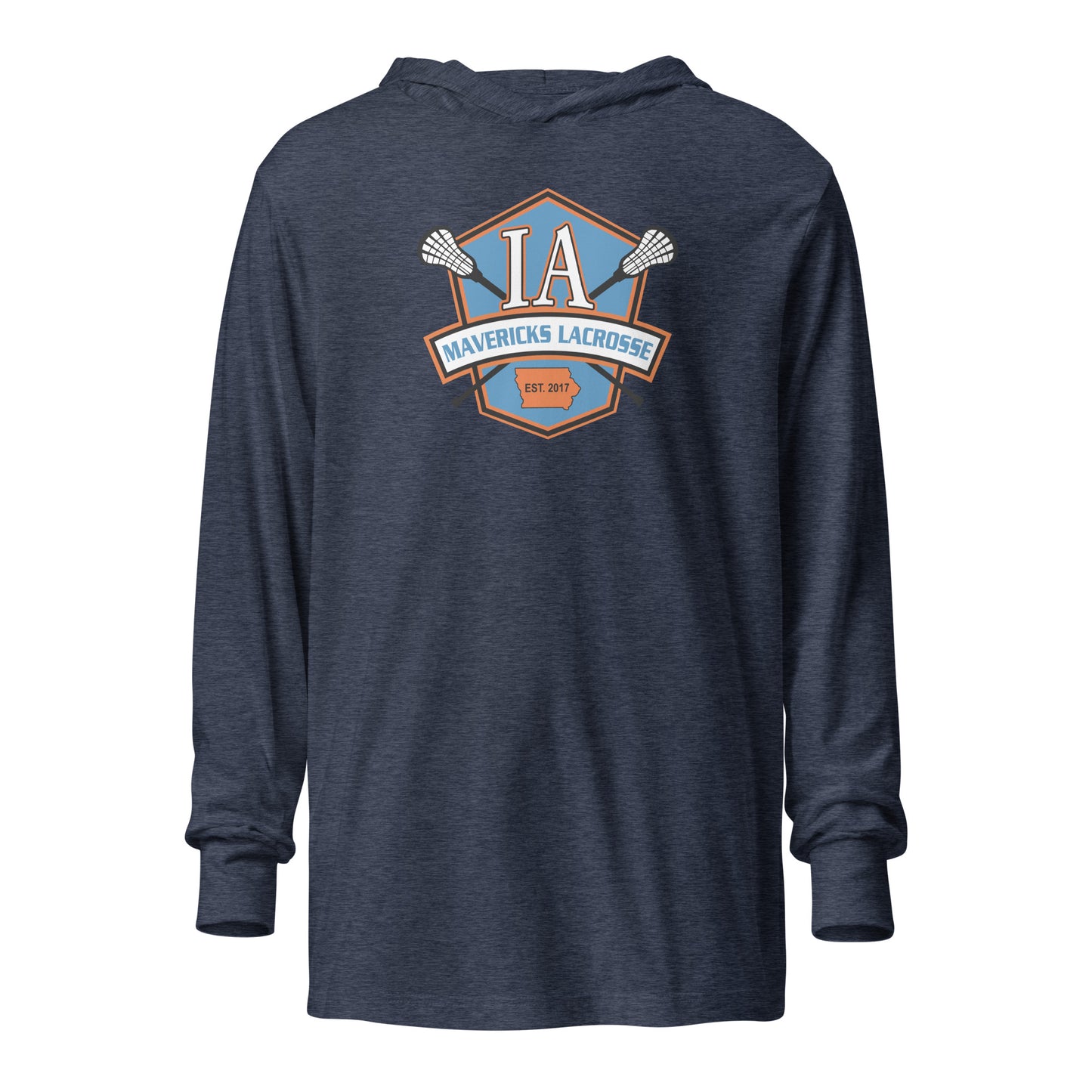 Adult Iowa Mavericks Bella + Canvas Hooded Long Sleeve Tee