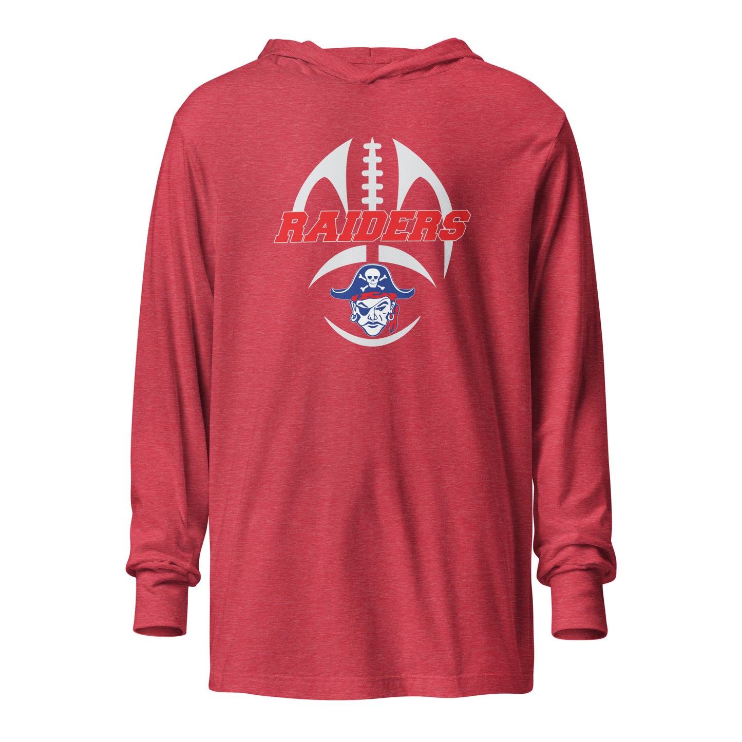 Adult Fairport Youth Football and Cheer Bella + Canvas Hooded Long Sleeve Tee