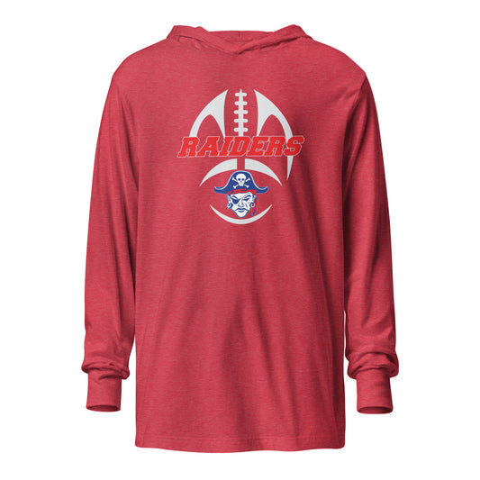 Adult Fairport Youth Football and Cheer Bella + Canvas Hooded Long Sleeve Tee