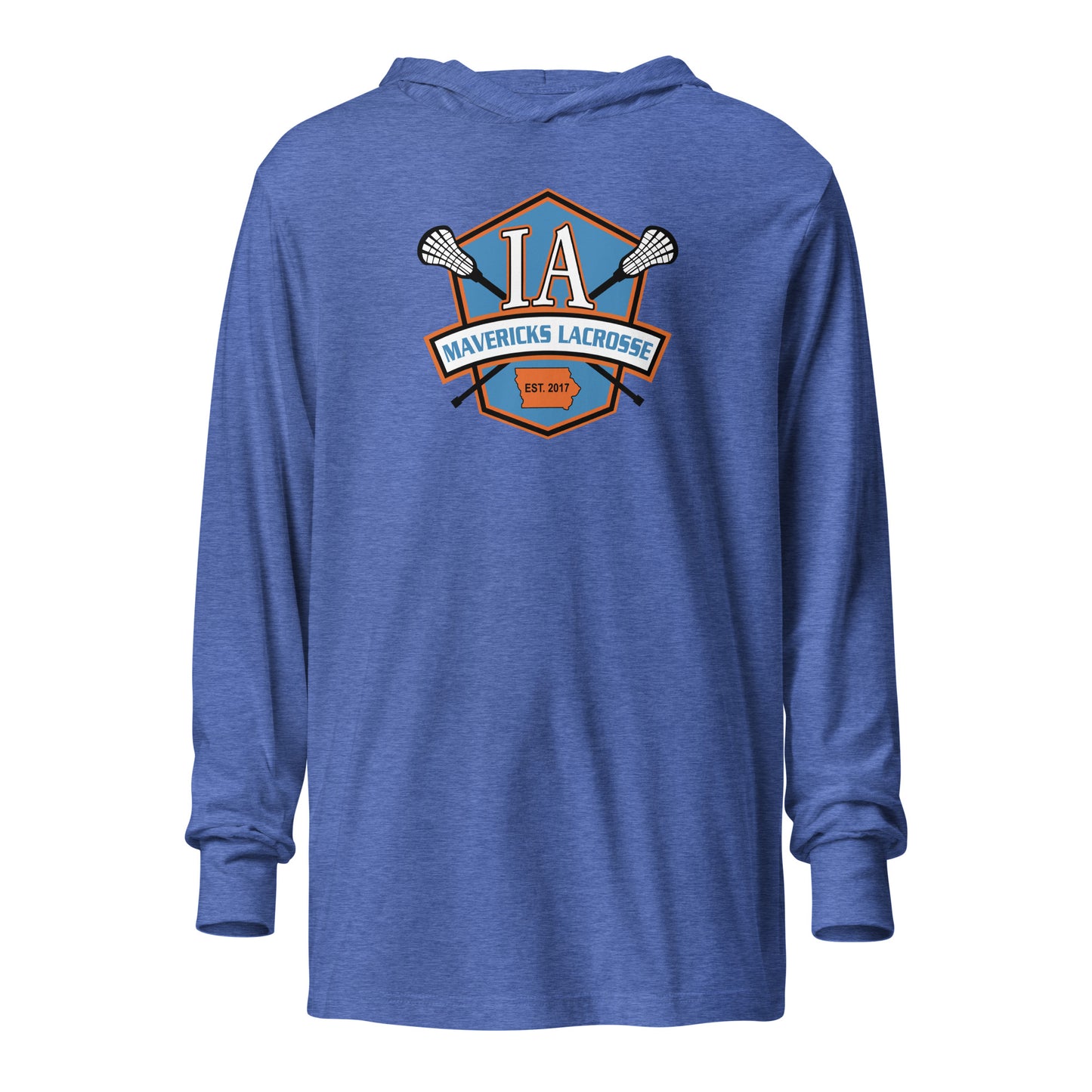 Adult Iowa Mavericks Bella + Canvas Hooded Long Sleeve Tee