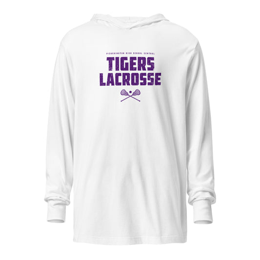 Adult Tiger Lax Lacrosse Bella + Canvas Hooded Long Sleeve Tee