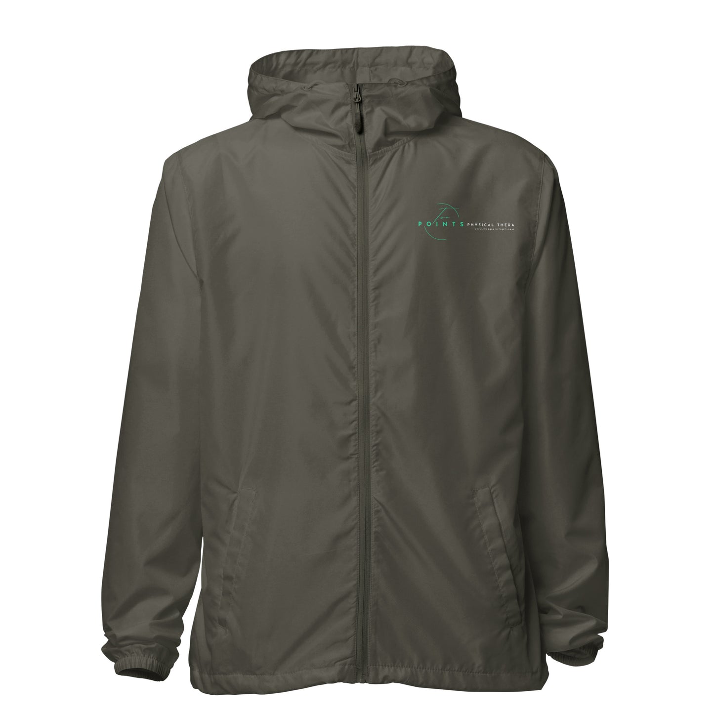 Adult Two Points Physical Therapy Lightweight Full Zip Windbreaker