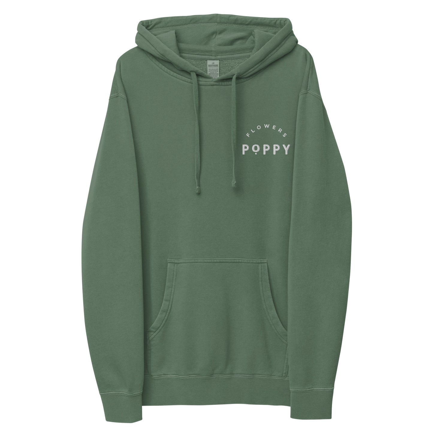 Adult Poppy Flowers Pigment Dyed Hoodie