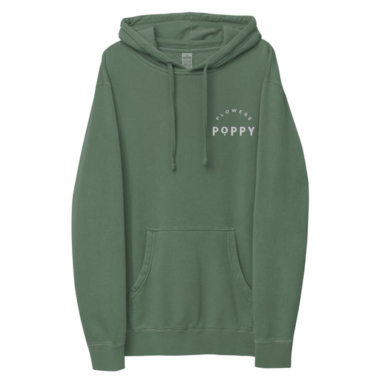 Adult Poppy Flowers Pigment Dyed Hoodie