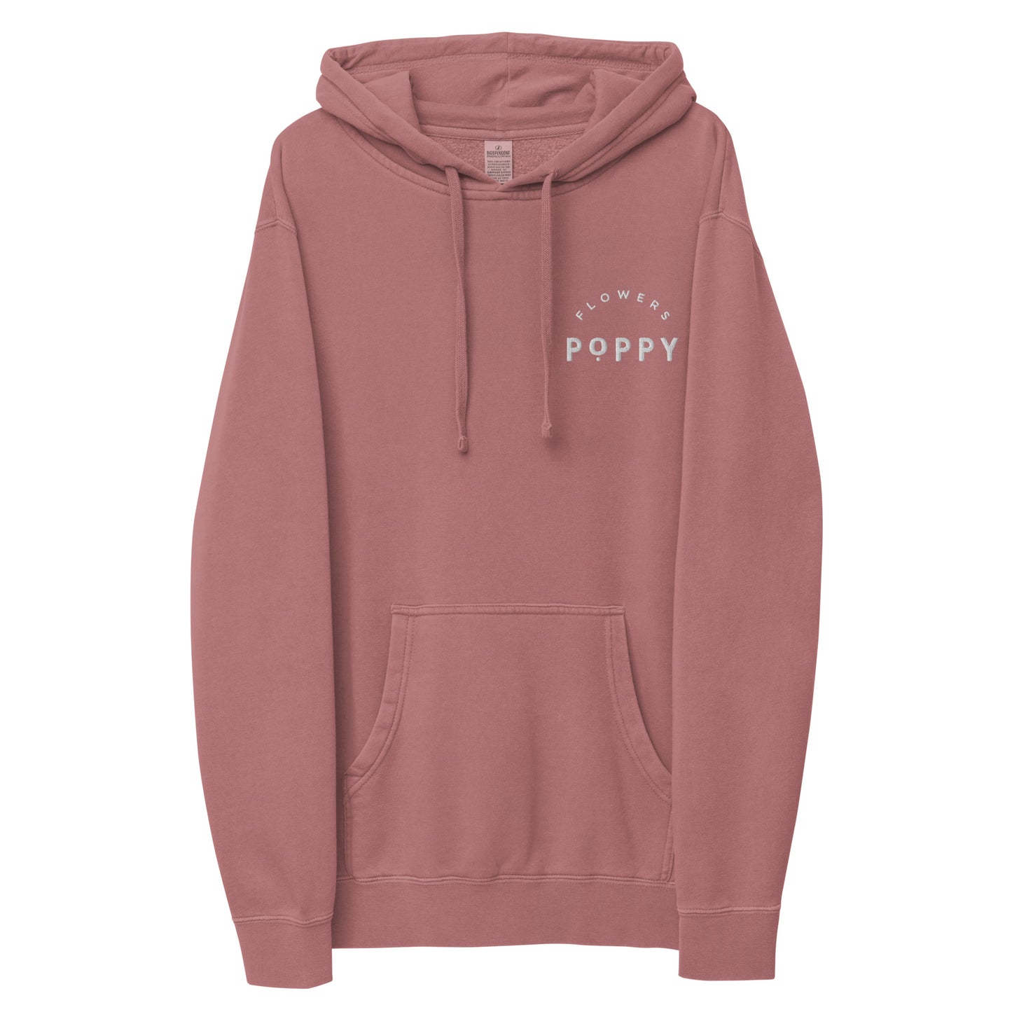 Adult Poppy Flowers Pigment Dyed Hoodie