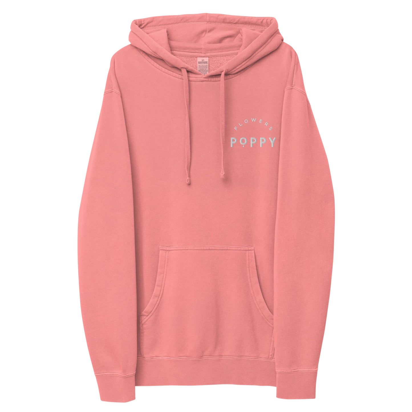 Adult Poppy Flowers Pigment Dyed Hoodie