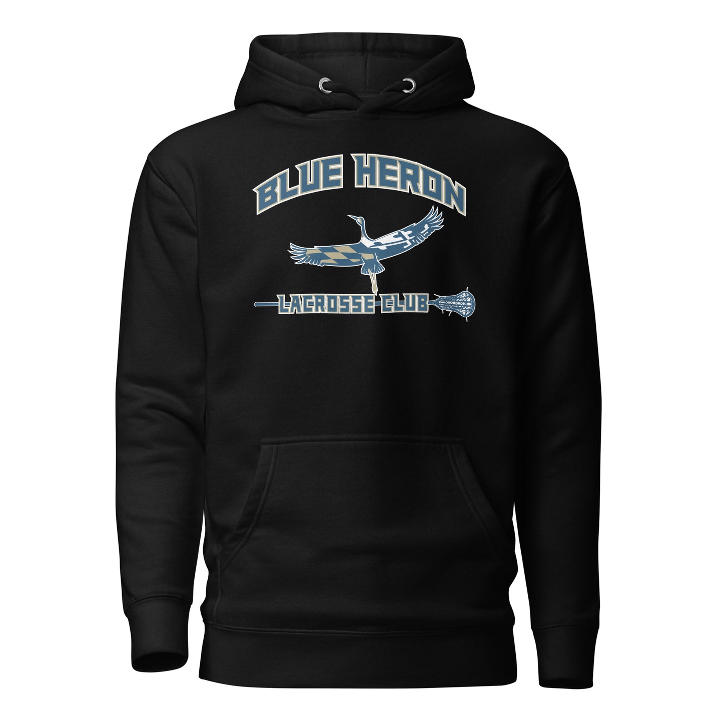 Adult Blue Heron Lacrosse Cotton Heritage Hoodie