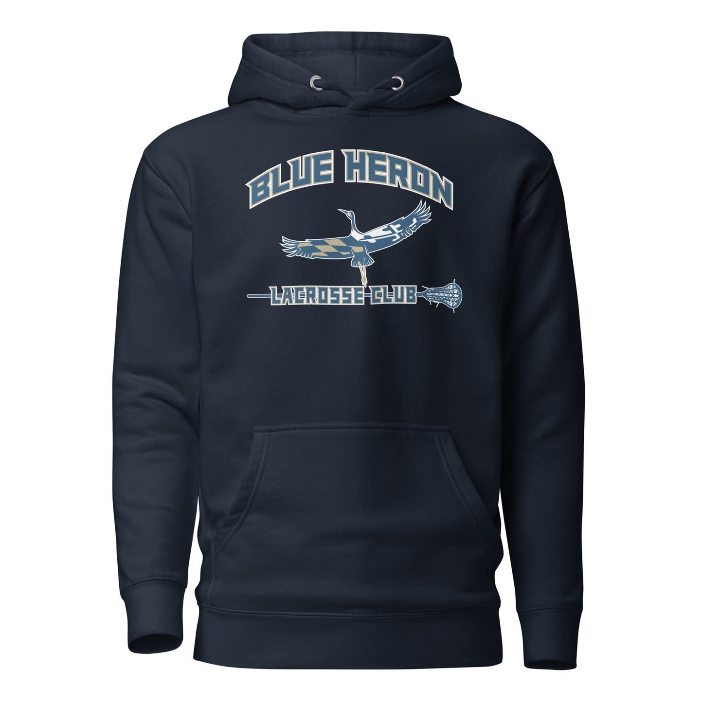 Adult Blue Heron Lacrosse Cotton Heritage Hoodie
