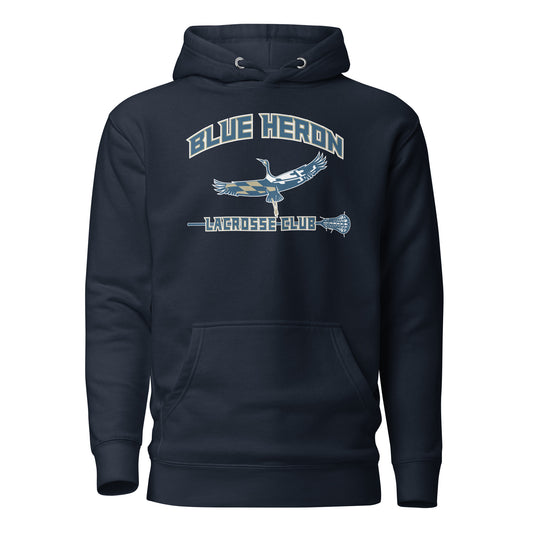 Adult Blue Heron Lacrosse Cotton Heritage Hoodie