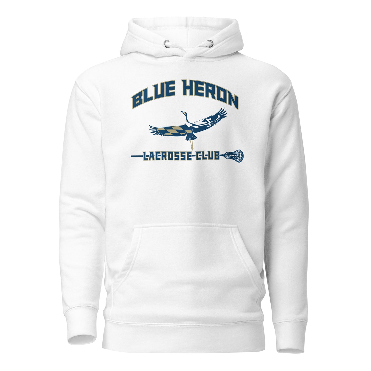 Adult Blue Heron Lacrosse Cotton Heritage Hoodie