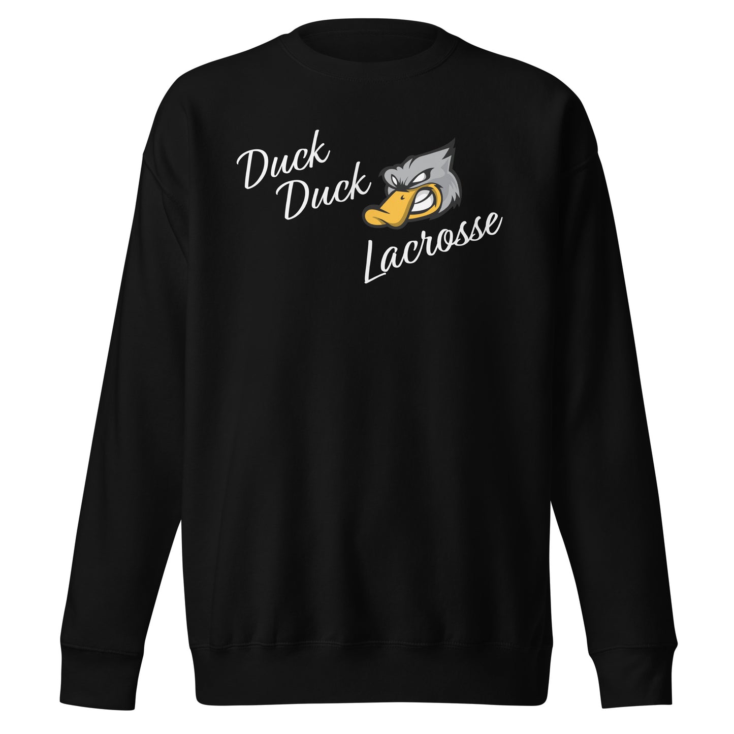 Adult Grey Duck Lacrosse Cotton Heritage Crewneck Sweatshirt