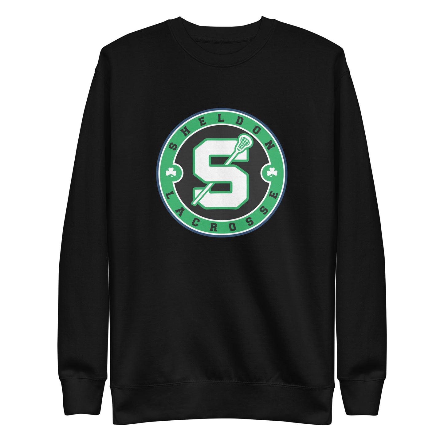 Adult Sheldon Lacrosse Cotton Heritage Premium Crewneck Sweatshirt