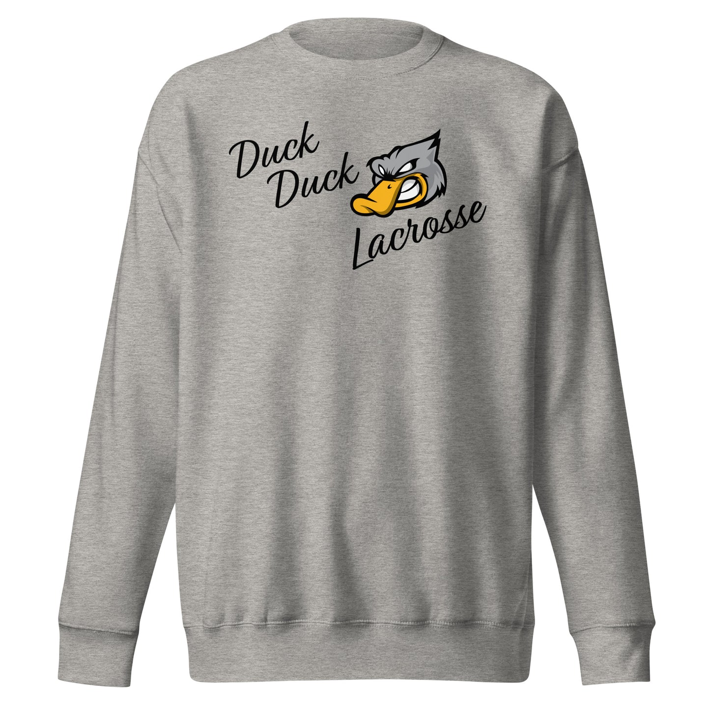 Adult Grey Duck Lacrosse Cotton Heritage Crewneck Sweatshirt