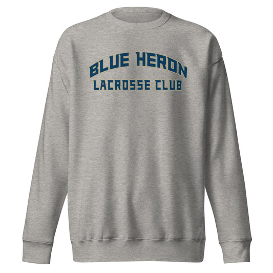 Adult Blue Heron Lacrosse Cotton Heritage Crewneck Sweatshirt