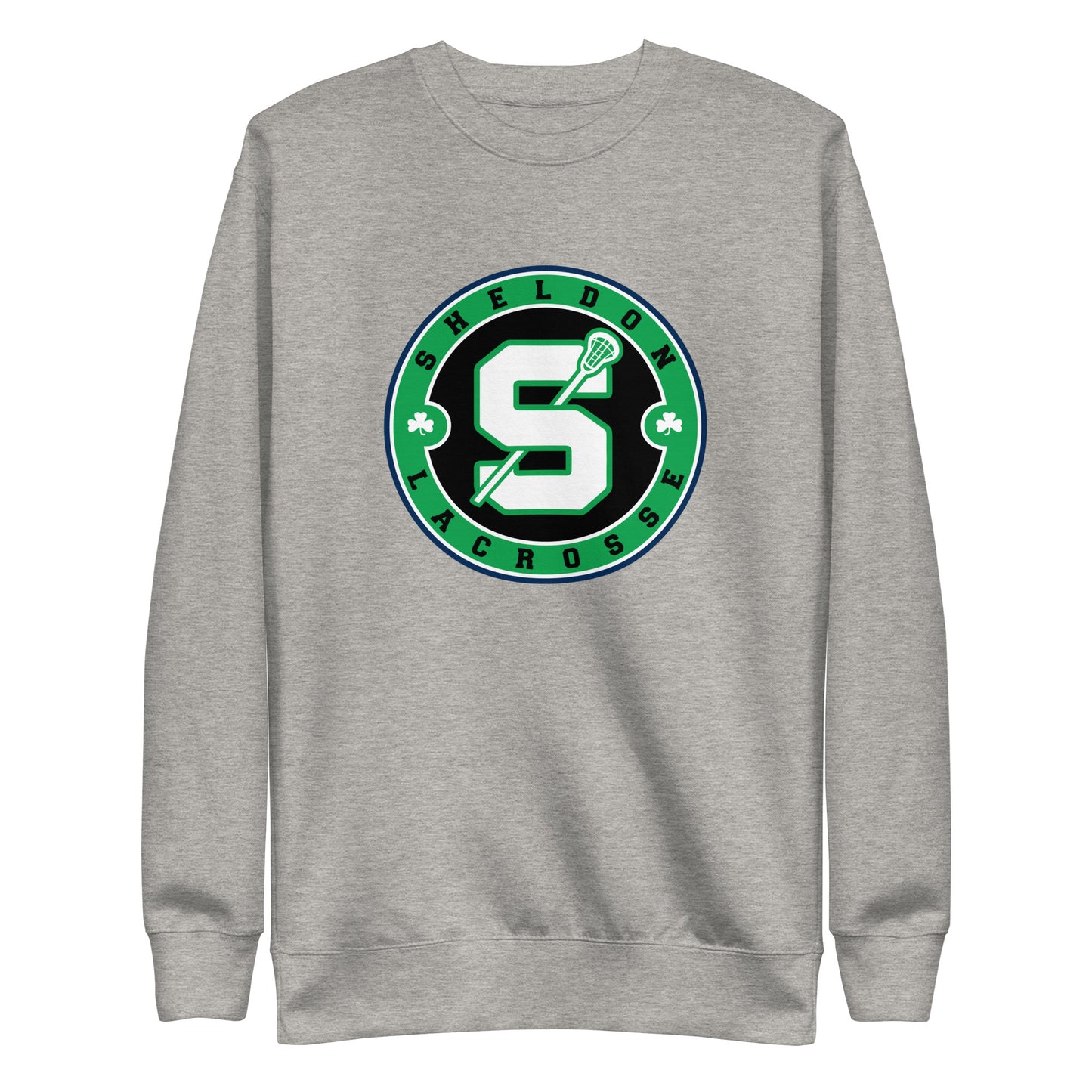 Adult Sheldon Lacrosse Cotton Heritage Premium Crewneck Sweatshirt