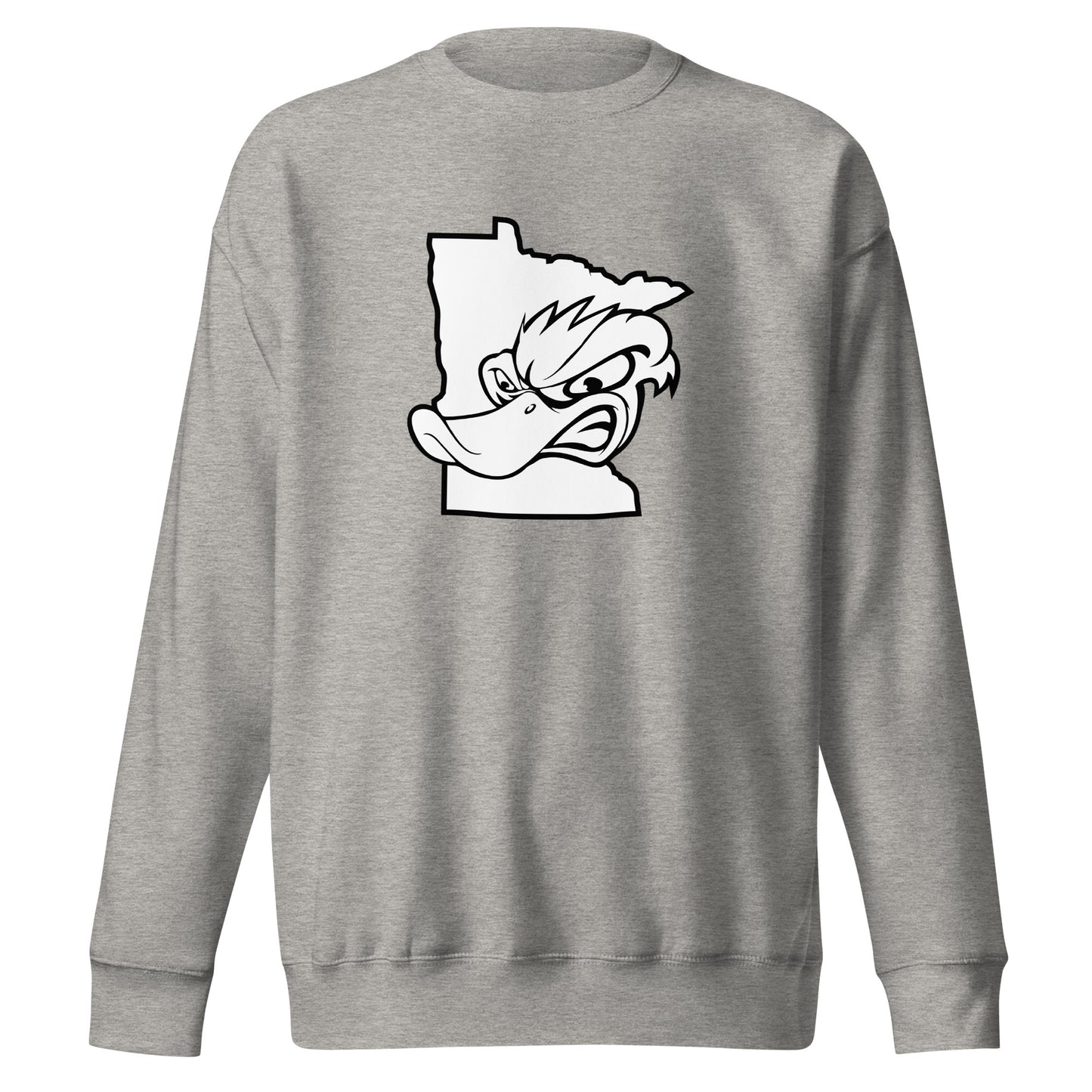 Adult Grey Duck Lacrosse Cotton Heritage Crewneck Sweatshirt