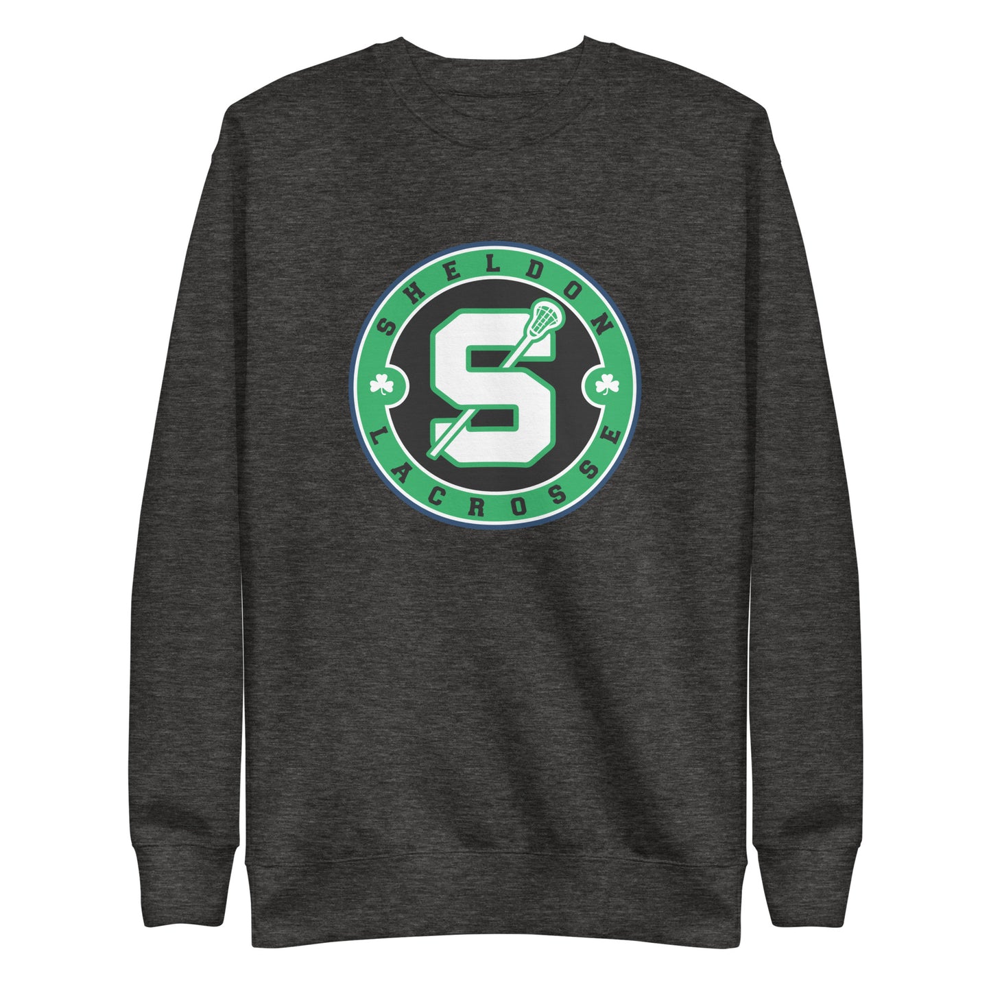 Adult Sheldon Lacrosse Cotton Heritage Premium Crewneck Sweatshirt