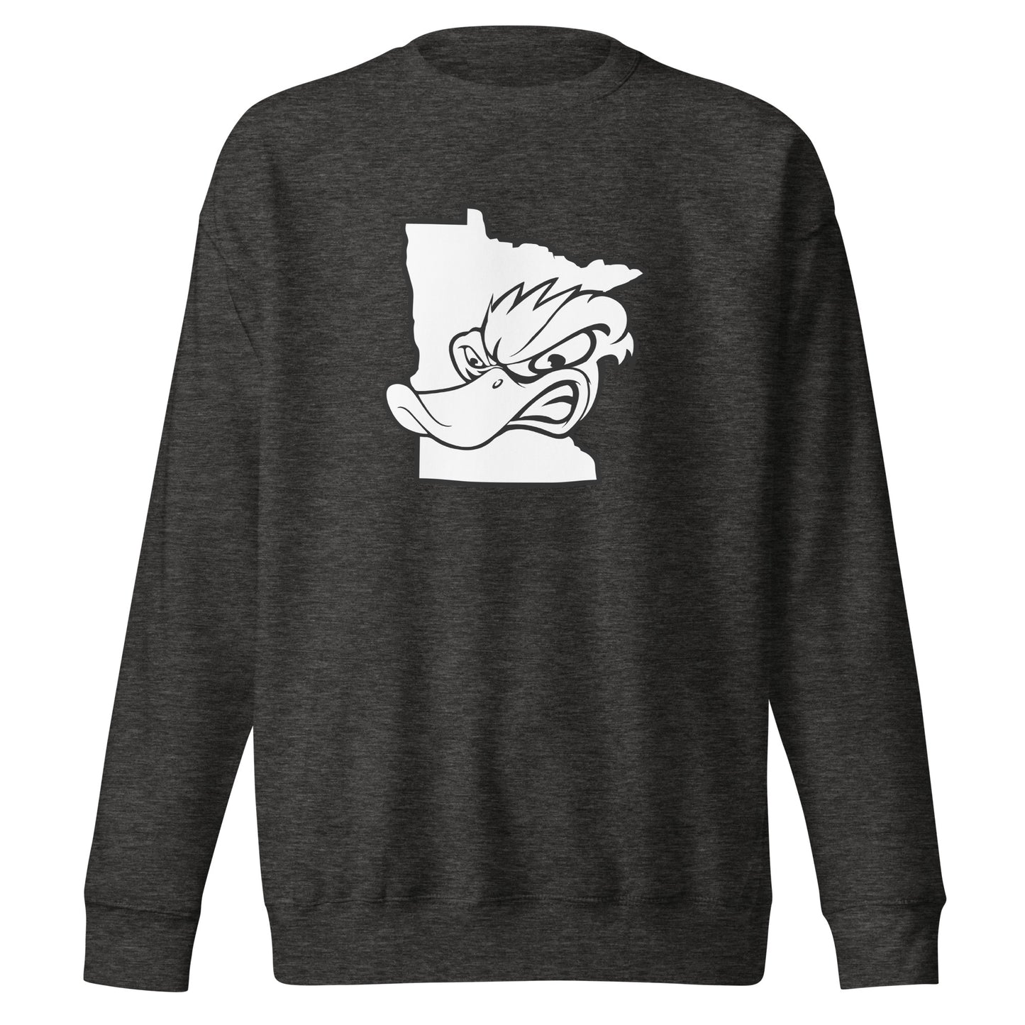 Adult Grey Duck Lacrosse Cotton Heritage Crewneck Sweatshirt