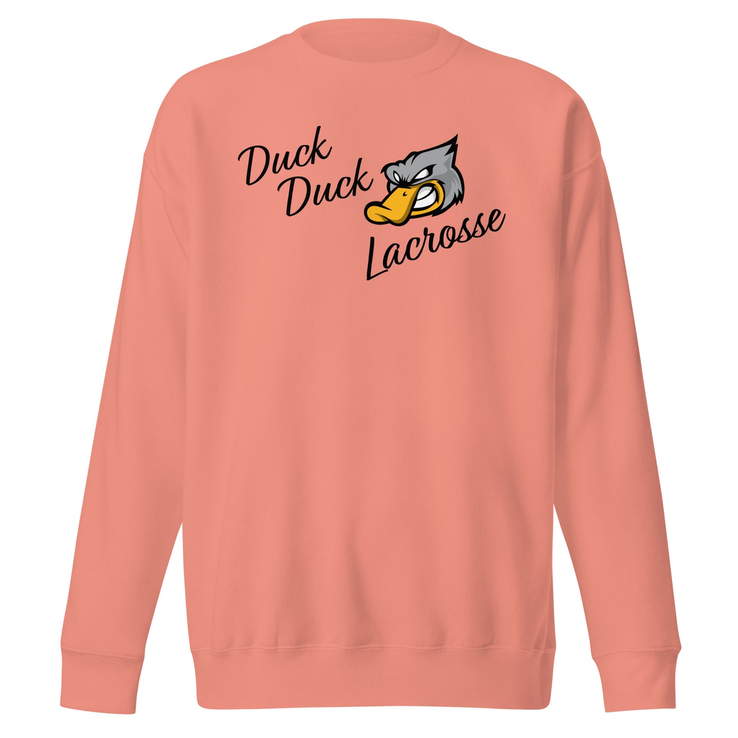 Adult Grey Duck Lacrosse Cotton Heritage Crewneck Sweatshirt