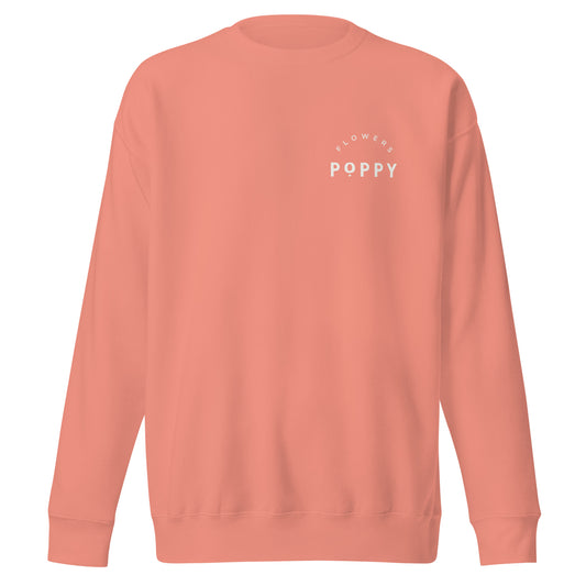 Adult Poppy Flowers Cotton Heritage Crewneck Sweatshirt
