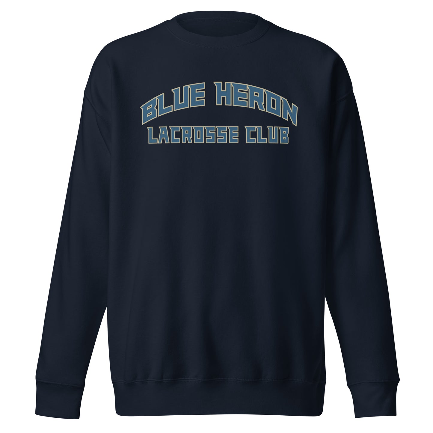 Adult Blue Heron Lacrosse Cotton Heritage Crewneck Sweatshirt