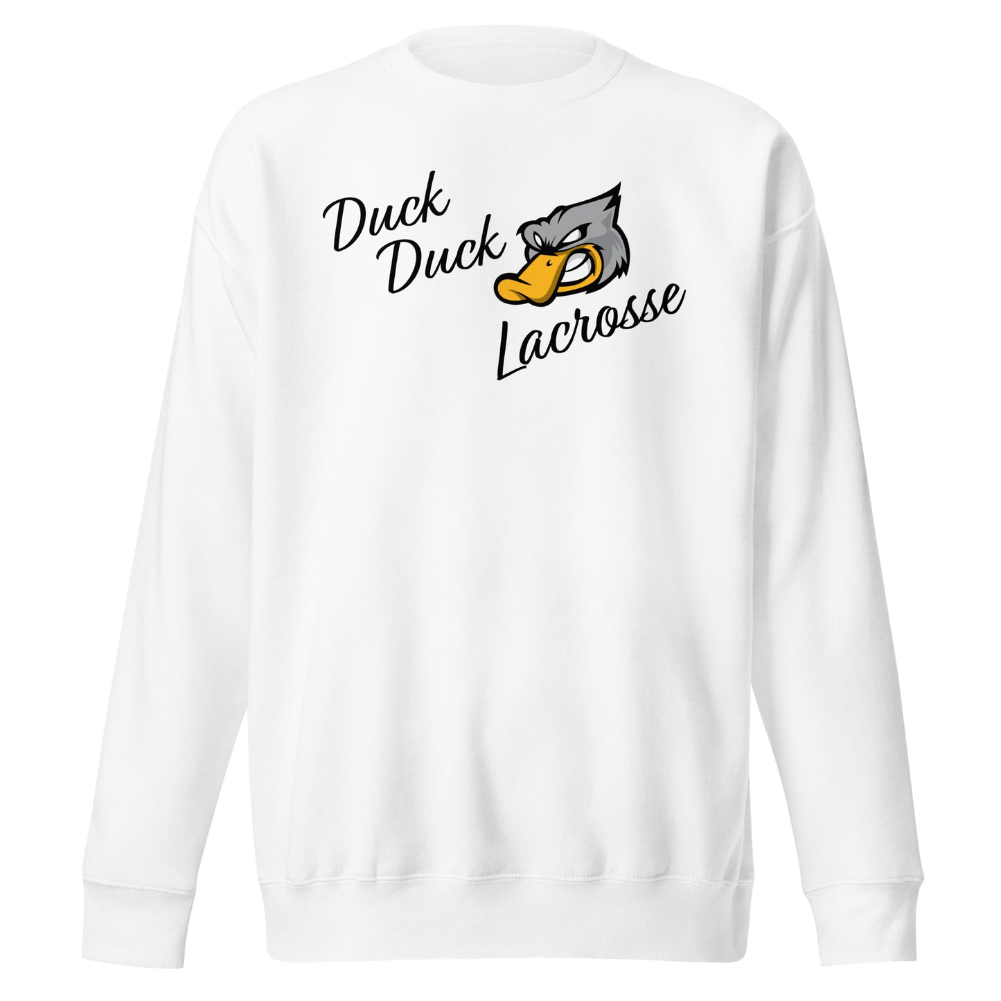 Adult Grey Duck Lacrosse Cotton Heritage Crewneck Sweatshirt