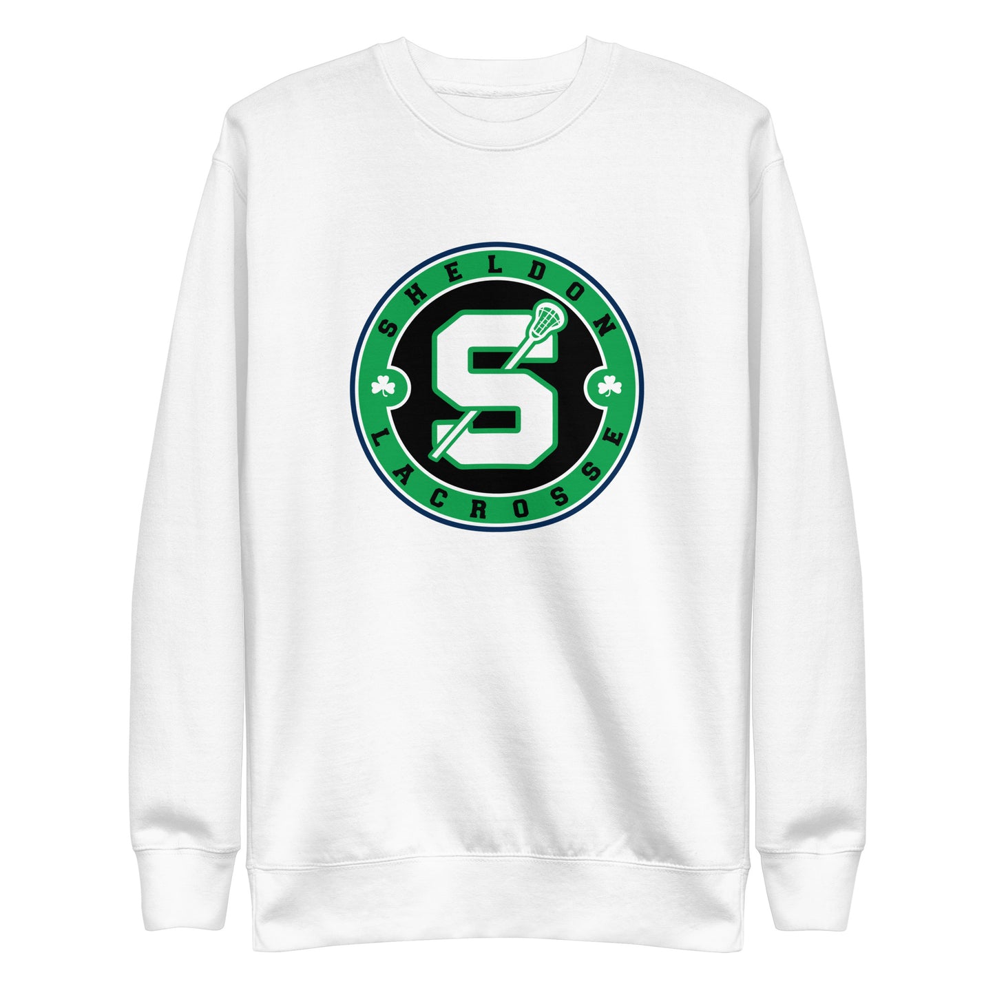 Adult Sheldon Lacrosse Cotton Heritage Premium Crewneck Sweatshirt