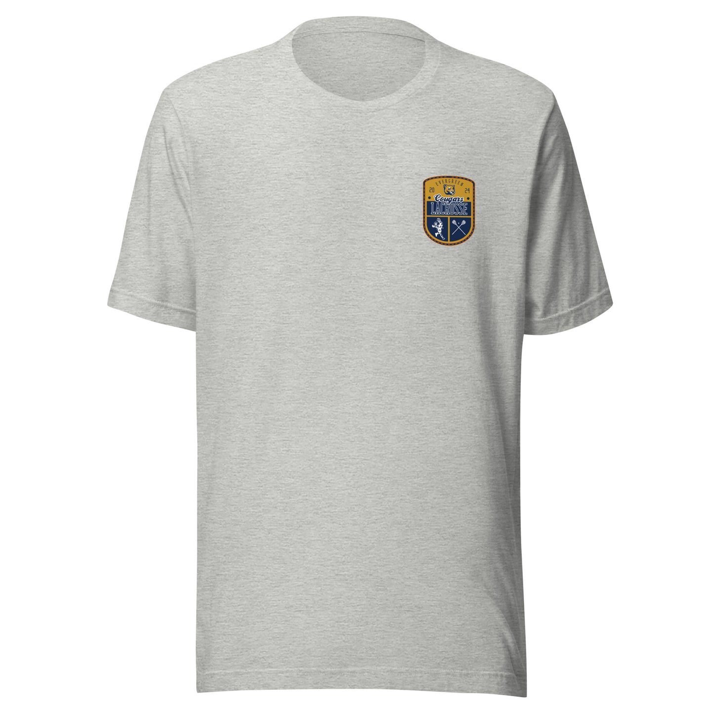 Adult Evergreen Cougars Lacrosse Bella + Canvas T-shirt