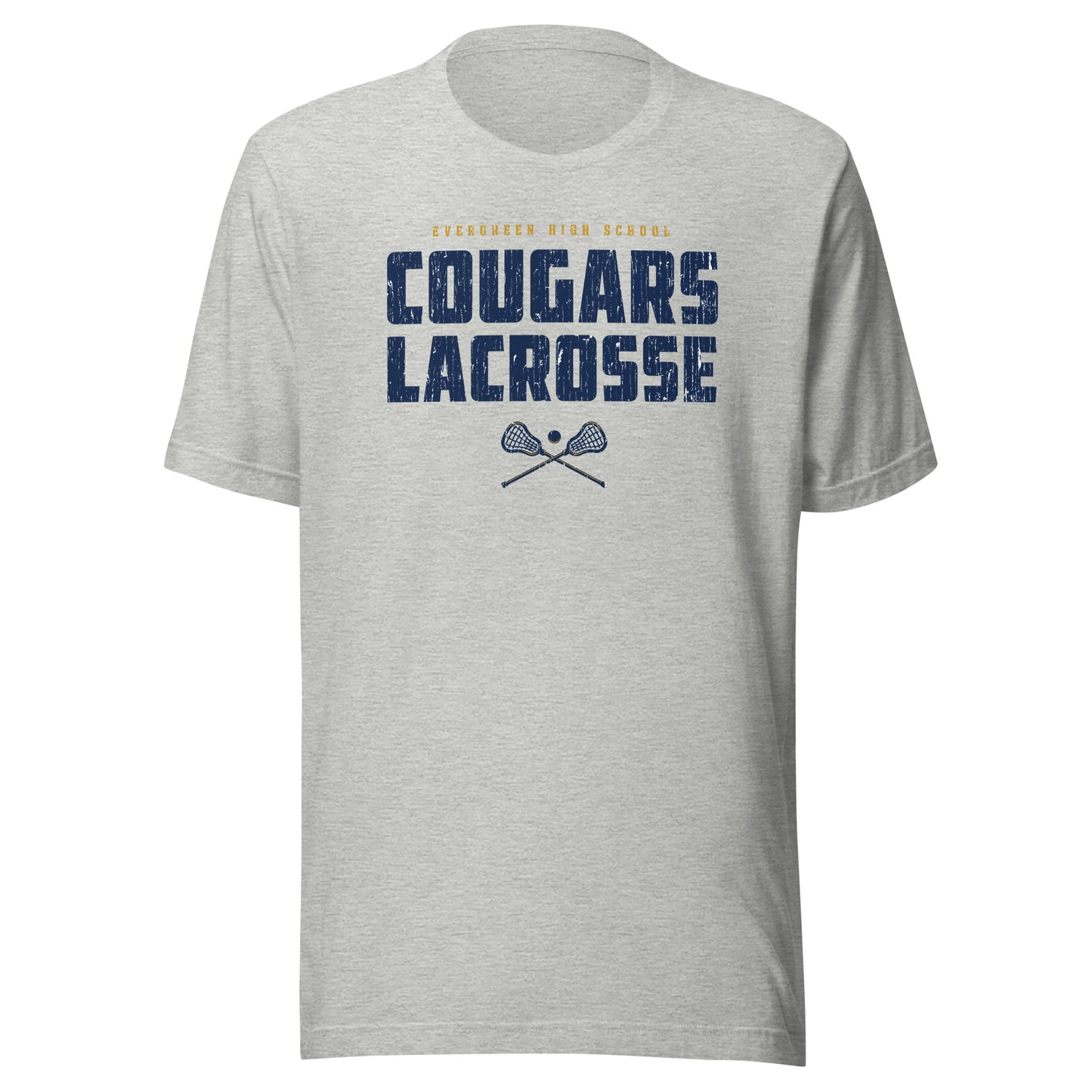 Adult Evergreen Cougars Lacrosse Bella + Canvas T-shirt