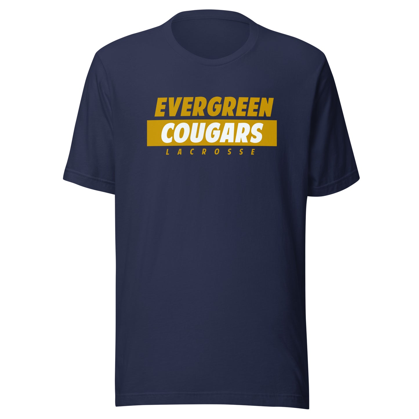 Adult Evergreen Cougars Lacrosse Bella + Canvas T-shirt