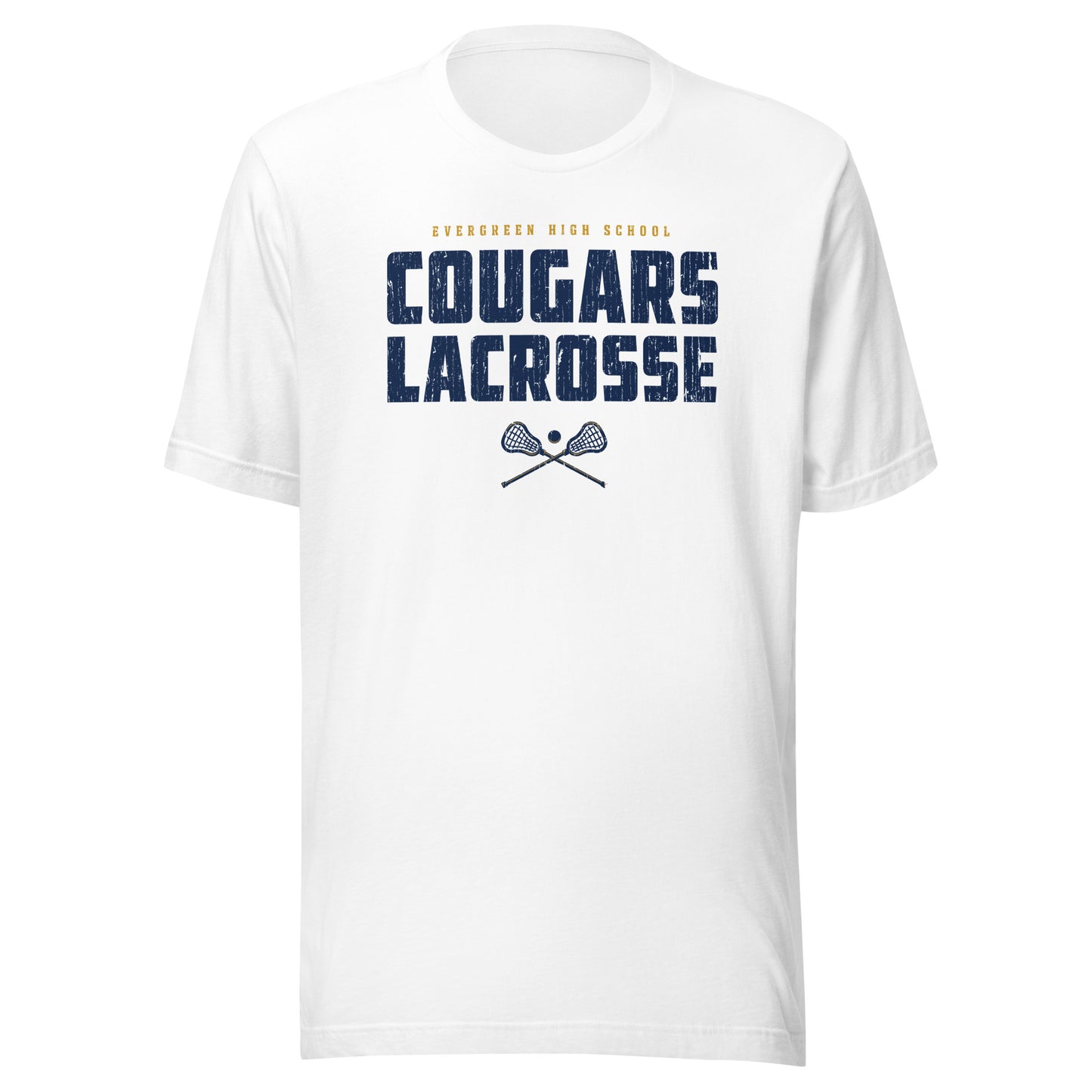 Adult Evergreen Cougars Lacrosse Bella + Canvas T-shirt
