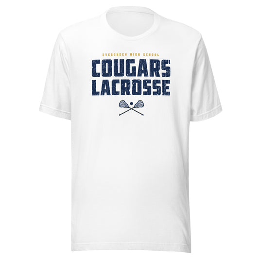 Adult Evergreen Cougars Lacrosse Bella + Canvas T-shirt
