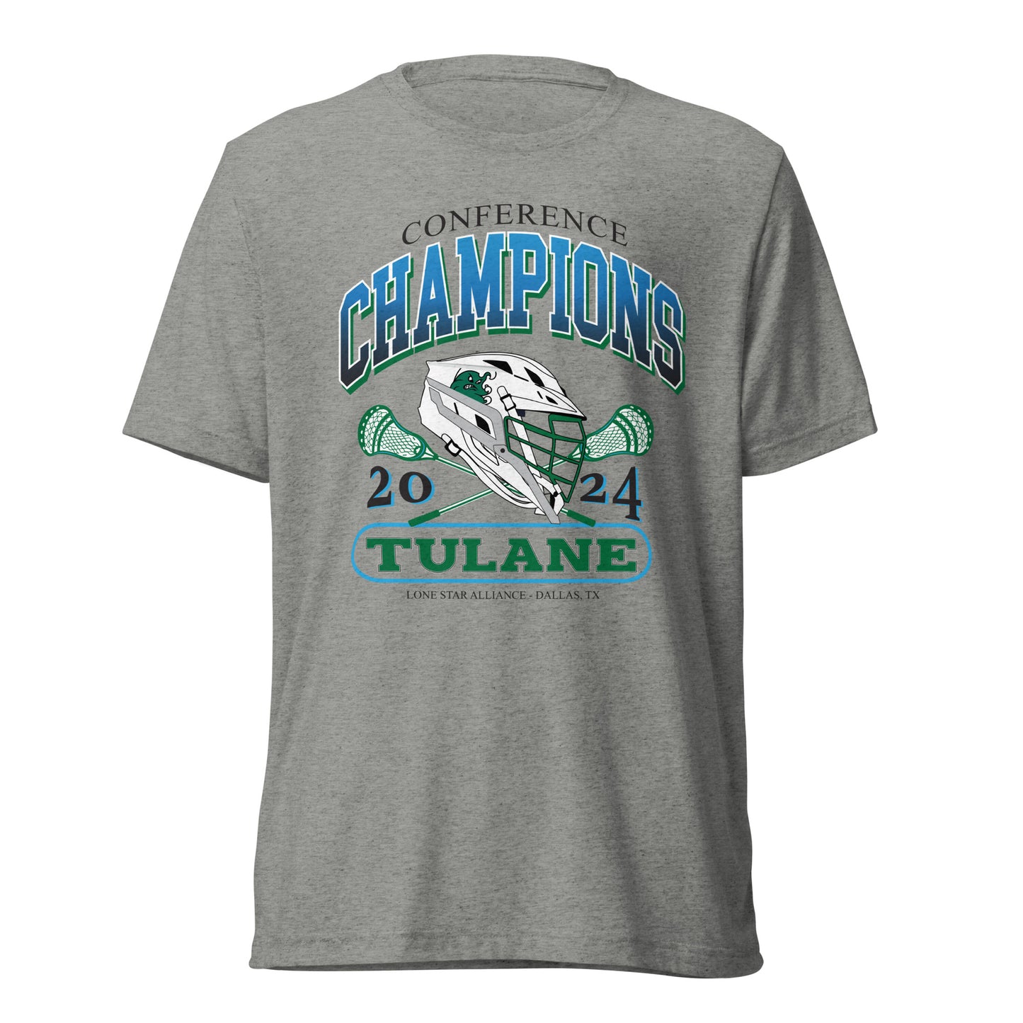 Adult Tulane Lacrosse Bella + Canvas Tri-Blend T-shirt