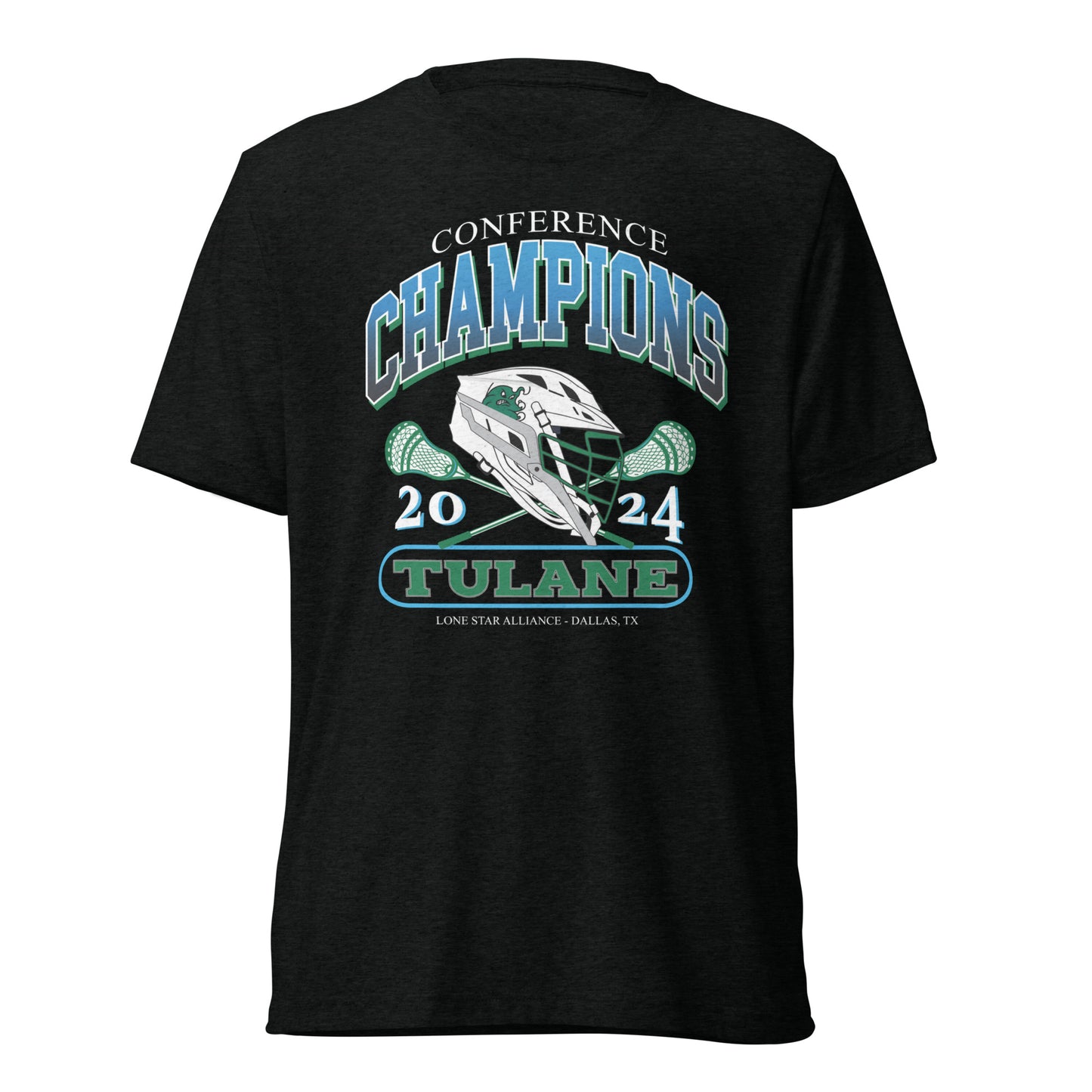 Adult Tulane Lacrosse Bella + Canvas Tri-Blend T-shirt