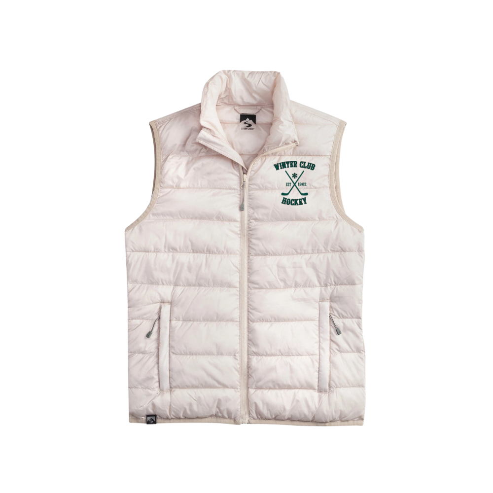Winter Club Women's Pacific Puffer Vest – Sand approved product mockup