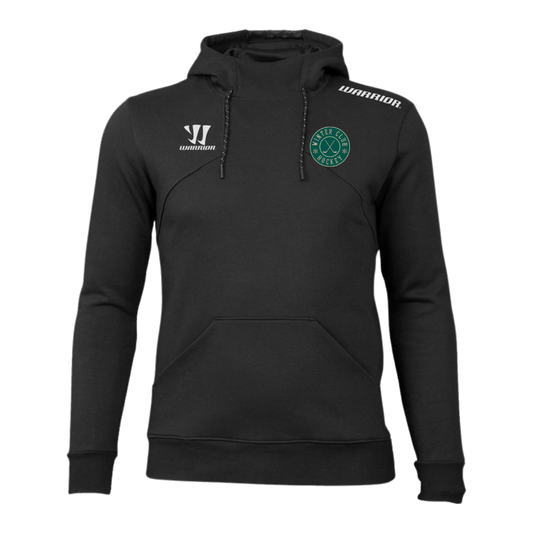 Warrior Alpha X Aspire Hoodie in black with the Winter Club Hockey logo on a pure white background